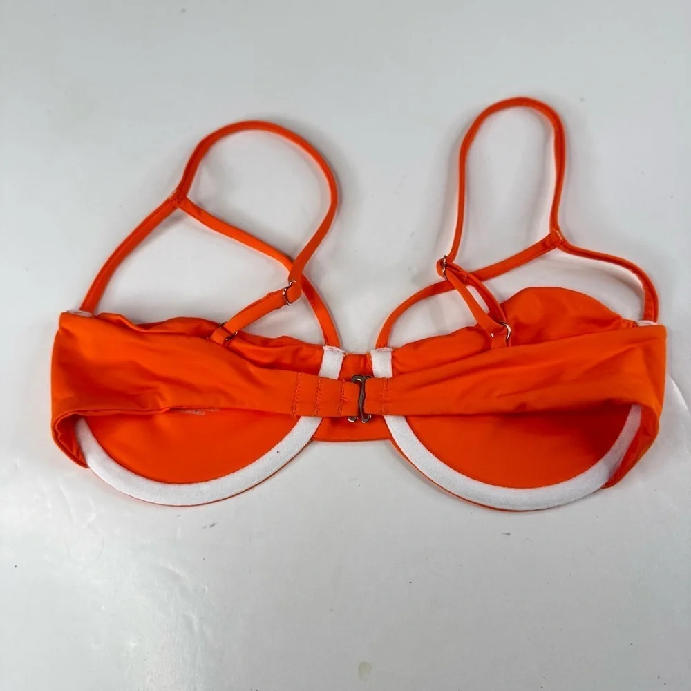Frankie’s‎ Bikinis Hazel Underwire Orange Bikini Top Size Small